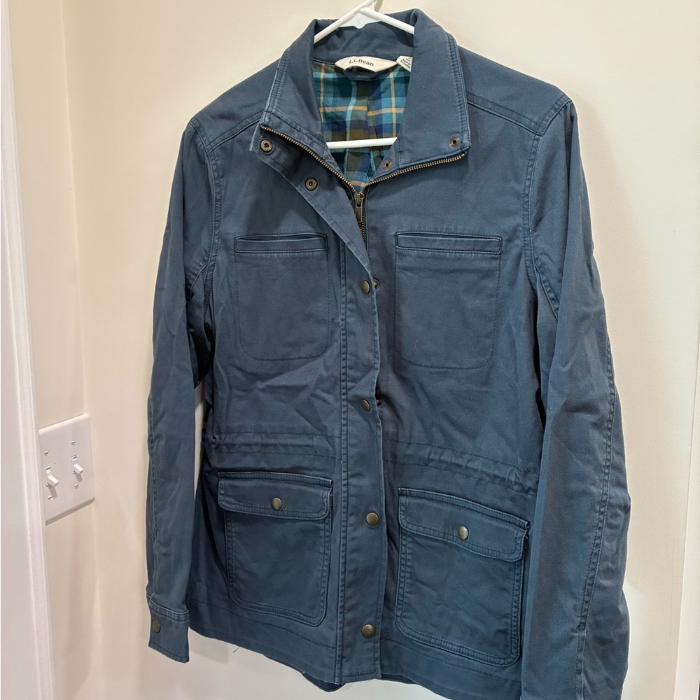 LL Bean Blue Flannel-lined Utility Jacket